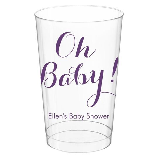 Elegant Oh Baby Clear Plastic Cups